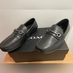 MENS COACH MOTT VARSITY DRIVE BLACK HORSEBIT DRIVING LOAFERS 7